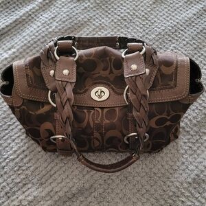 Coach Monogram Shoulder Tote Bag